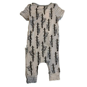 Free Birdees Bamboo Koala Baby Romper 6-12 Months Short Sleeve Pajamas